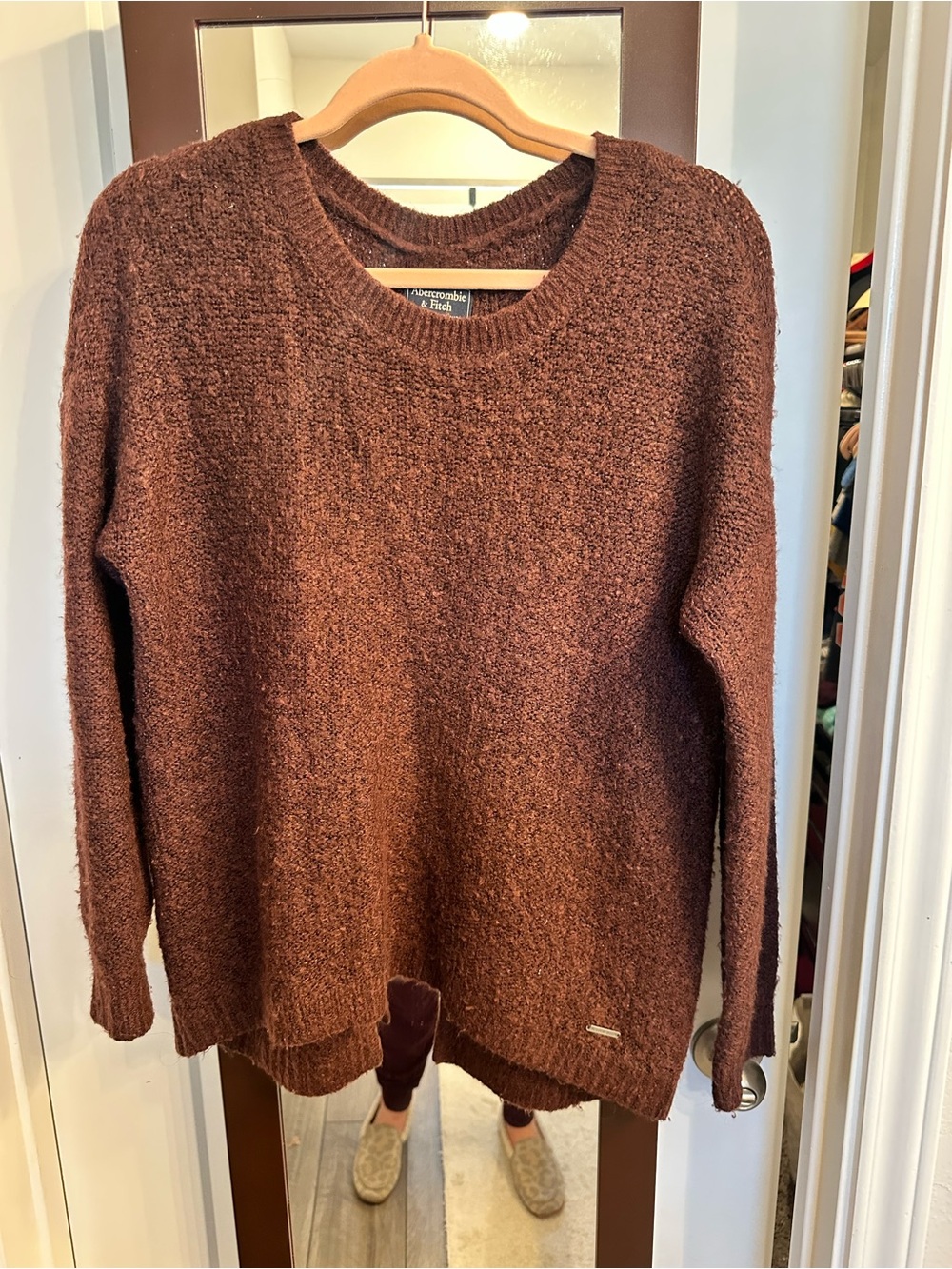 Abercrombie & Fitch Women's Rust Brown Crewneck Sweater